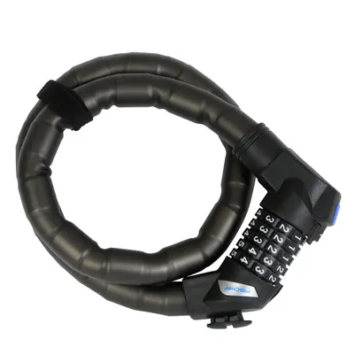 Antifurt cu cifru pentru bicicletă, iluminat, 90 cm, 24 mm