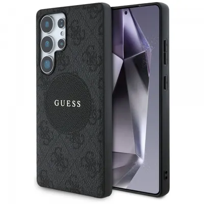 Husa MagSafe pentru Samsung Galaxy S25 Ultra S938, Guess, 4G Circle Classic Logo, Neagra