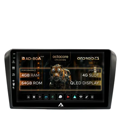 Navigatie Mazda 3 (2003-2009), Android, A-Octacore 4GB RAM + 64GB ROM, 9 Inch - AD-BGA9004+AD-BGRKIT322