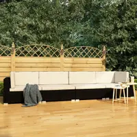 Gossi set mobilier de gradina cu perne, 4 piese, negru, poliratan