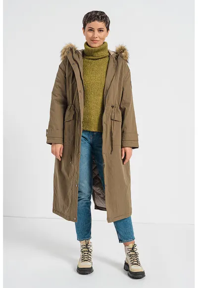 Jacheta parka cu gluga Honey - Kaki
