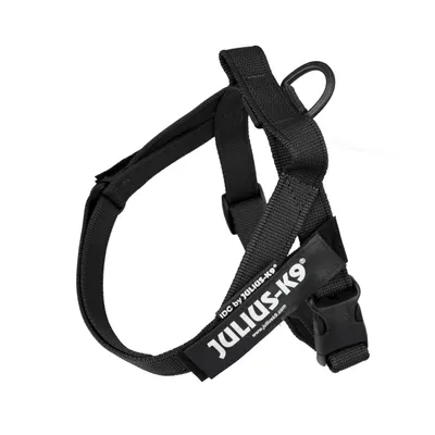 Ham ajustabil, negru, cu elemente reflectorizante, circumferința piept 58-76 cm