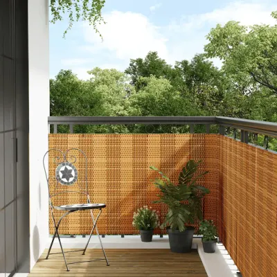 vidaXL Paravan Balcon Maro Deschis 1000x90 cm Poly Rattan
