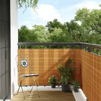 vidaXL Paravan Balcon Maro Deschis 1000x90 cm Poly Rattan