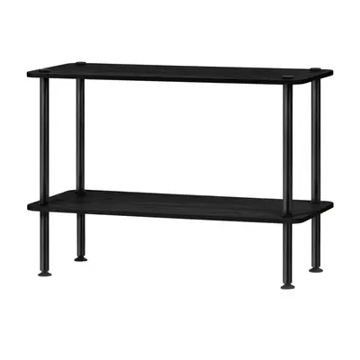 Etajeră neagră cu aspect de lemn de stejar 80x54,5x35 cm Teidi – noo.ma