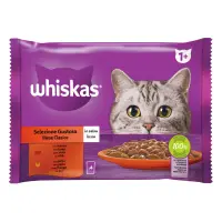 Whiskas hrana umeda pentru pisici adulte, selectii clasice in sos de carne 4x85g
