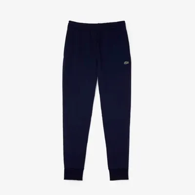 Pantaloni Lacoste slim fit din bumbac organic albastru marin