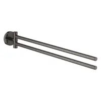 Suport prosop Grohe Essentials 40371A01, 449 mm, 2 brate, pivotant, fixare ascunsa, lucios, Hard Graphite