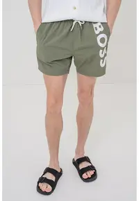 Pantaloni scurti de baie cu imprimeu logo Octopus - Verde masliniu
