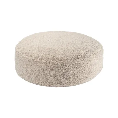 Fotoliu puf pentru copii maro deschis cu tapițerie din țesătură bouclé Round – Wigiwama