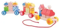 Trenulet din lemn Bigjigs - Cu elemente mobile