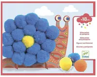 Set de creatie Djeco - Colaj cu pompoane, animale