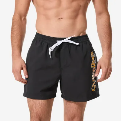 Șort de baie Boardshort surf Quiksilver court 15' talie elastică Negru