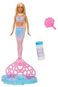 Păpușă Barbie - Bubble Sparkle, sirenă cu coadă roz pentru baloane de săpun