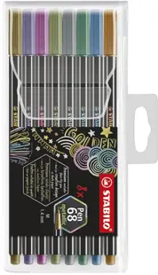 Set carioci Stabilo Pen 68 - 8 culori metalice