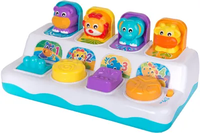 Jucărie muzicală Playgro + Learn - Animale săritoare, cu lumini