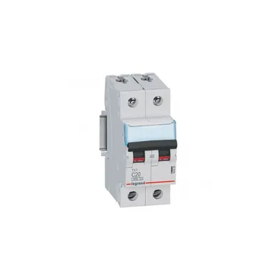 Siguranta automata MCB TX³ 6000 - 2P - 230/400 V~ - 20 A - C curba - prong/pentruk type supply busbars