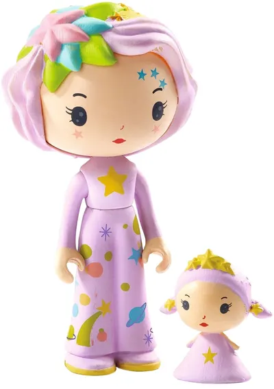Set de figuri Djeco Tinyly - Camera roz a lui Violet și Star