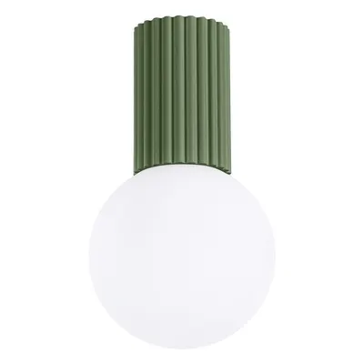 Plafonieră verde cu abajur din sticlă ø 12 cm Orbital – Sollux