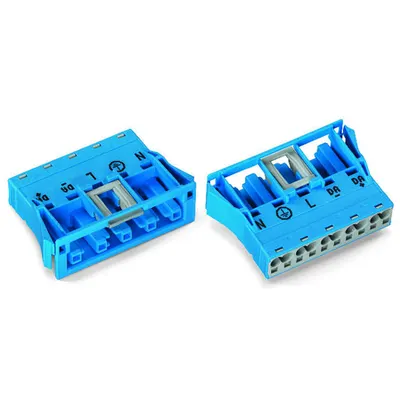 Snap-in socket; 5-pole; Cod. I; 4,00 mm²; blue