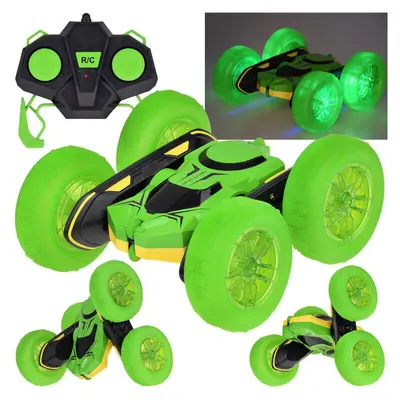 Masinuta cu telecomanda, Cu roti iluminate, Verde