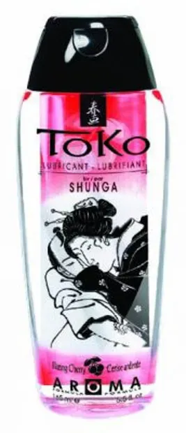 Lubrifiant pe bază de apă, Shunga, Aroma Blazing Cherry, roșu, 165ml