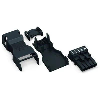 Socket; with strain relief housing; 5-pole; Cod. A; 1,50 mm²; black