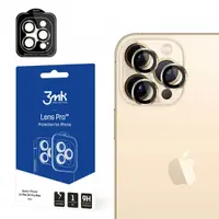 Folie de protectie Camera Spate 3MK Protection Pro pentru Apple iPhone 14 Pro Max / 14 Pro, Sticla Securizata, Aurie
