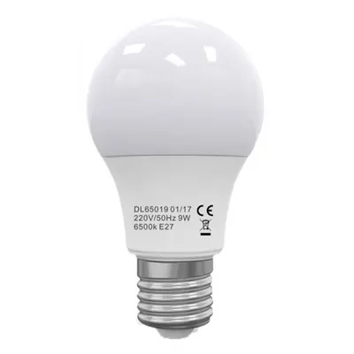 Bec Led E27, model glob A60, 9W=75W, 6400K, lumina rece, ore functionare 15.000