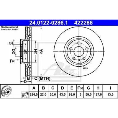 Disc frana ATE 24.0122-0286.1