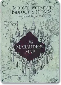 Placă metalică Logoshirt Movies: Harry Potter - Marauders Map