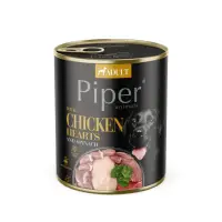 PIPER Animals, XS-XL, Inimi de Pui și spanac, conservă hrană umedă câini, (în aspic), 800g PIPER Animals, XS-XL, Inimi de Pui si Spanac, conservă hrană umedă câini, (în aspic), 800g