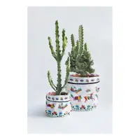 Set 2 huse textile pentru ghivece Madre Selva Animals Otomi