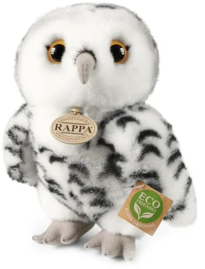 Jucărie de pluș Rappa Eco Friends - Bufniță albă, 25 cm