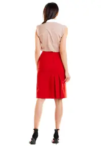 Fusta midi dama Herzerine A255 rosie - Rosu stins
