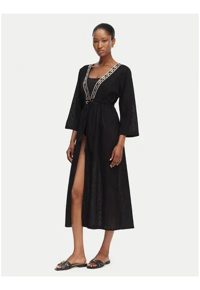 Kimono Dama - Negru - bumbac - Negru