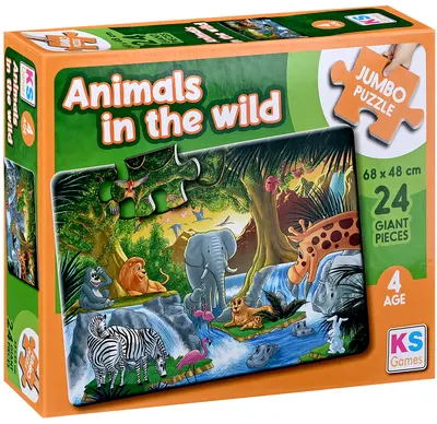 Puzzle KS Games din 24 XXL piese- Animale sălbatice