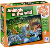Puzzle KS Games din 24 XXL piese- Animale sălbatice