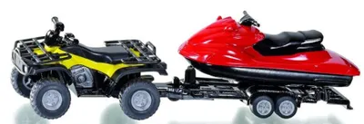 ATV cu remorca si jet-ski - Rosu si galben