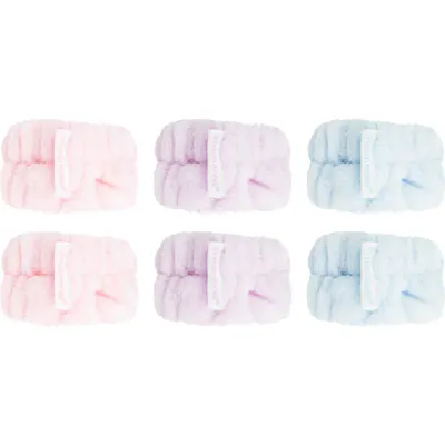 Brushworks Pastel Microfibre Wrist Wash Bands brățară absorbantă pentru spălarea feței 6 buc