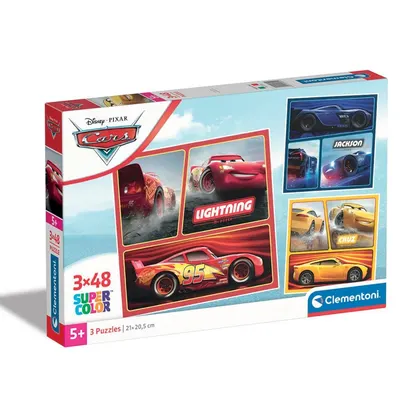 Puzzle 3 x 48 piese Clementoni Cars 25305