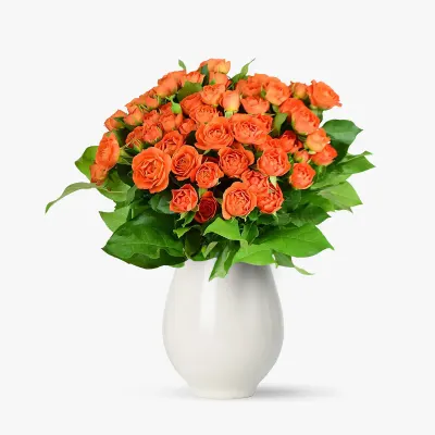 Buchet de 19 minirosa portocalii