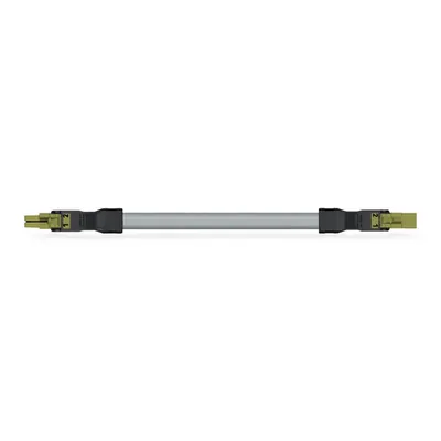pre-assembled interconnecting cable; Eca; Socket/plug; 2-pole; Cod. B; Control cable 2 x 1.5 mm²; 4m; 1,50 mm²; light green