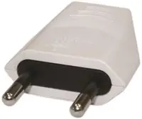 Ștecher EUROLAMP SA - 10392, 2.5A 240V, tata, alb