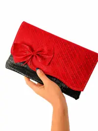 Plic handmade in doua nuante din piele naturala, cu fundita