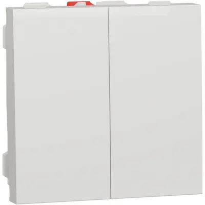 Intrerupator dublu 10A 2 module Schneider Noua Unica NU321118, alb