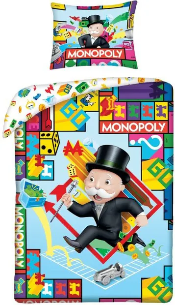 Set lenjerie de pat pentru copii Halantex - Monopoly