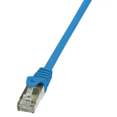 Cablu FTP LOGILINK Cat5e, cupru-aluminiu, 0.25 m, albastru, AWG26, ecranat CP1016S