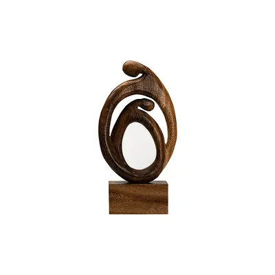 Decoratiune cuplu WOODEN DECOR, 4x14x27 cm