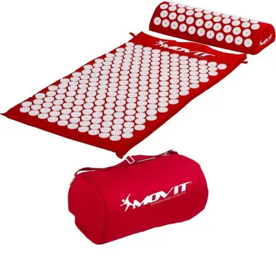Covoras de presopunctura, MOVIT®, cu perna 75x44 cm, rosu